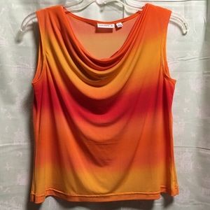 Susan Graver sleeveless cowl neck blouse.